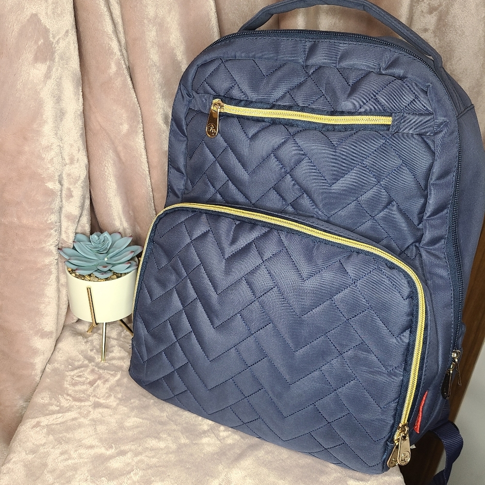 EUC Fisher-Price Navy Blue Quilted Diaper Bag